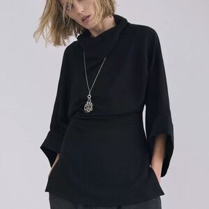 ZARA DRAPED TOP ZW COLLECTION LIMITED EDITION Black Size M NWT